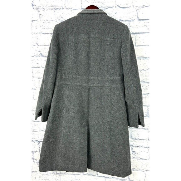 L L Collezioni Women Sz 6 Gray Wool Cashmere Blend Coat Long Sleeves Button Up - Picture 2 of 9